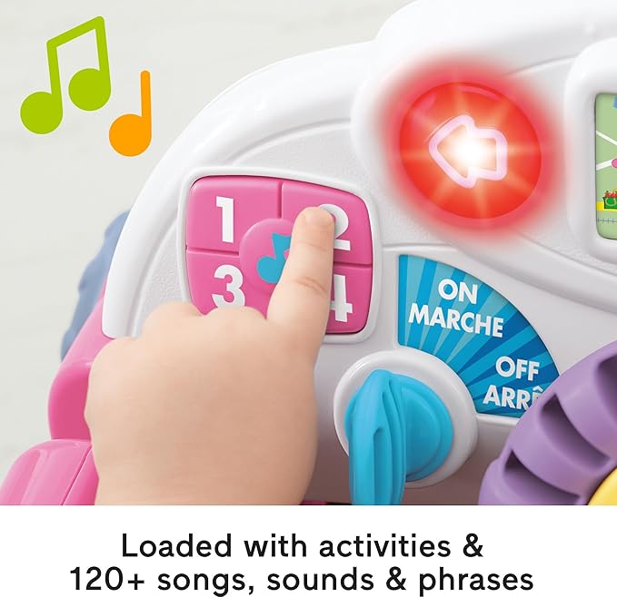 Fisher-Price Baby Learning Toy Laugh & Learn Crawl Around Car Activity Center with Smart Stages for Infants Ages 6+ Months, Pink (Amazon Exclusive)