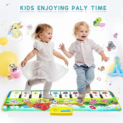 M SANMERSEN Piano Mat, 39.5" X 14" Musical Mat Floor Piano Keyboard Mat 8 Instrument Sounds Piano Mat for Toddlers Touch Play Dancing Mat Toy for 1 2 3 Year Old Boy and Girl Gifts