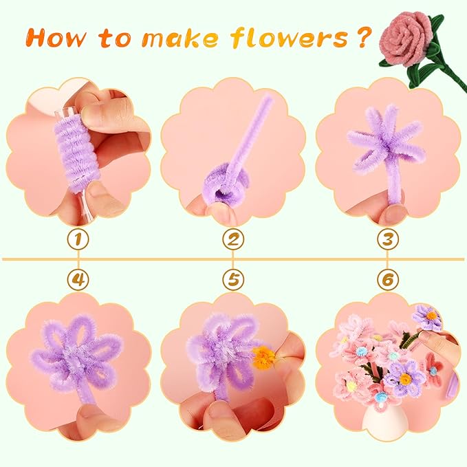 Creative Pipe Cleaners, 100Pcs Pipe Cleaners Crafts Supplies for Festivals Decorations Making, Flowers, Plant Crafts DIY Making/Army Green