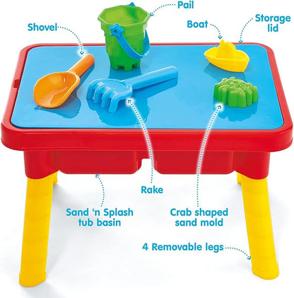 Toddler Sensory Kids Table with Lid | Sensory Bin | Kidoozie | Mega Block Compatible Lid | Indoor Outdoor Use , Red, G02521 17 x 12.5 x 11 inches