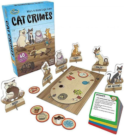 Think Fun Cat Crimes Brain Game and Brainteaser for Boys and Girls Age 8 and Up - A Smart Game with a Fun Theme and Hilarious Artwork, (1550)