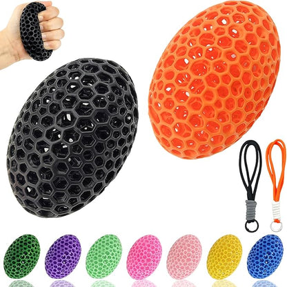 2 Packs 3D Printed Fidget Toys Stress Ball for Kids Adults Grip Strength Trainer,Squishy Hand Therapy Ball for Anxiety Relief,3D Textured Classroom Gifts Kids Focus Decompression Ball for Office