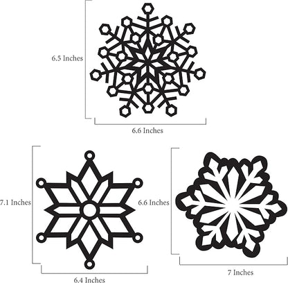VHALE Suncatchers Craft 3 Sets (9 Cutouts) w Tissue Papers Stained Glass Effect Paper Sun Catcher Kit, Window Art, Classroom Crafts, Creative Art Projects, Kids Party Favors (Snowflake)