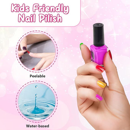 Kids Nail Polish Set for Girls, Kids Nail Art Kit for Girls Ages 7-12 Years Old - Cool Girly Stuff - Girls Gifts Ideas -6 7 8 9 10 11 12 Year