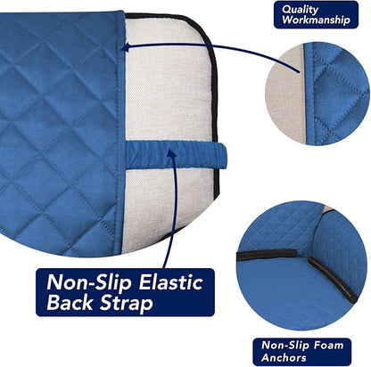 PureFit Reversible Quilted Sofa Cover, Water Resistant Slipcover Furniture Protector, Washable Couch Cover with Non Slip and Elastic Straps for Kids, Dogs, Pets (Sofa, Blue/Ivory)