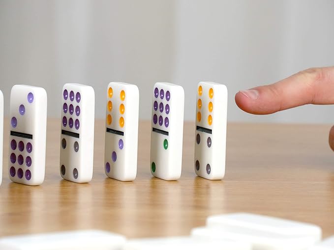 Regal Games Double 12 Mexican Train Dominoes Set with 91 Colored Domino Tiles, 4 Trains, Hub & Collector's Tin – for 2-8 Players, Ages 8+ – Perfect for Family Game Night, Kids & Adults