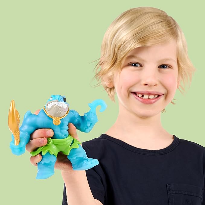 Heroes of Goo Jit Zu Cursed Goo Sea | Super Oozy, Goo Filled Toy Thrash Action Figure Hero Pack | with Color Changing Face That Reveals His Curse | Stretch Him 3 Times His Size