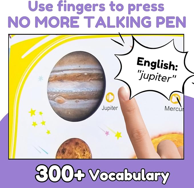ZeenKind English Words Sound Book for Kids Toddlers 2,3,4,5,6 Years Old, 300+ Words Talking Interactive Audio Books for Early Learning English, and Educational Electronic Toy