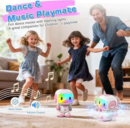 Robot Toy for Kids,Remote Control Robots with Smart Interactive Dancing, Programmable Toy, Rechargeable Robots Toys for Age 3-8 Year Old Girls Christmas Birthday Gift Present Pink