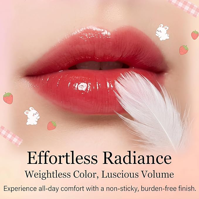 6 Colors Lip Gloss Set, Hydrating Korean Lip Gloss for Women, Non-Sticky Lip Oil Stain, Lip Stain Long Lasting Waterproof, Shiny Lip Gloss for Lip Makeup and Gifts, High Pigment, Vivid Color (Set A)