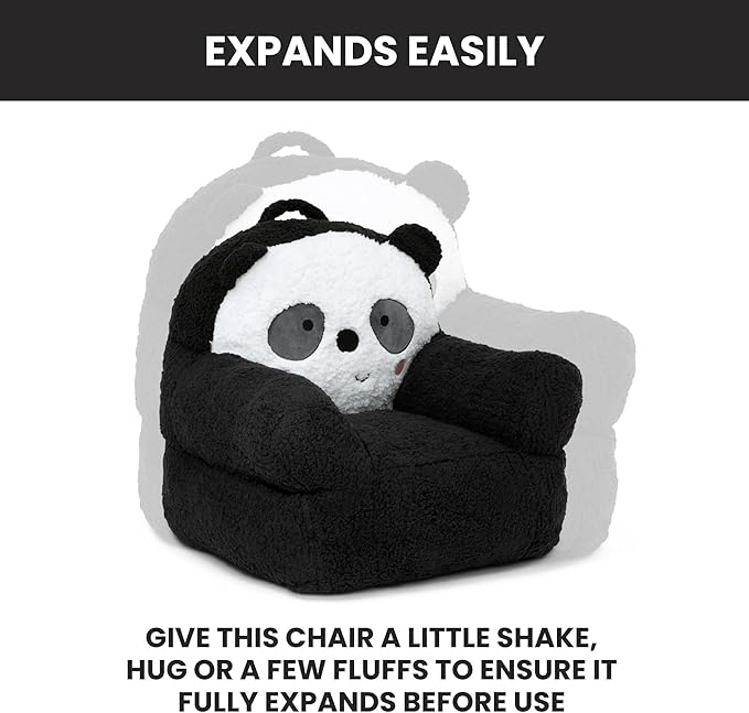 Delta Children Panda Cozee Buddy Chair, Black/White