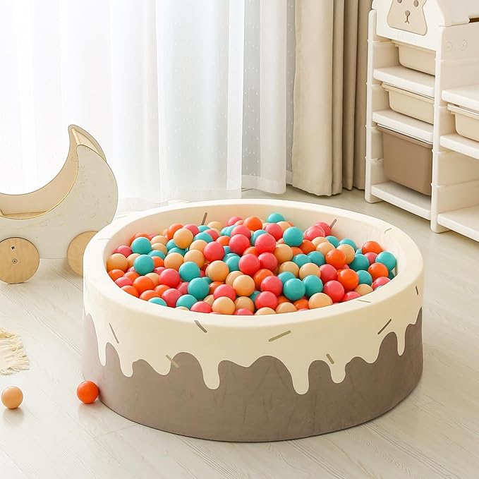 GOGOSO Ball Pit Balls for Toddlers - Soft and Gentle 100pcs 2.15inch plasticsball Christmas Decoration Birthday Gifts,Orange+Pink+Blue+Beige