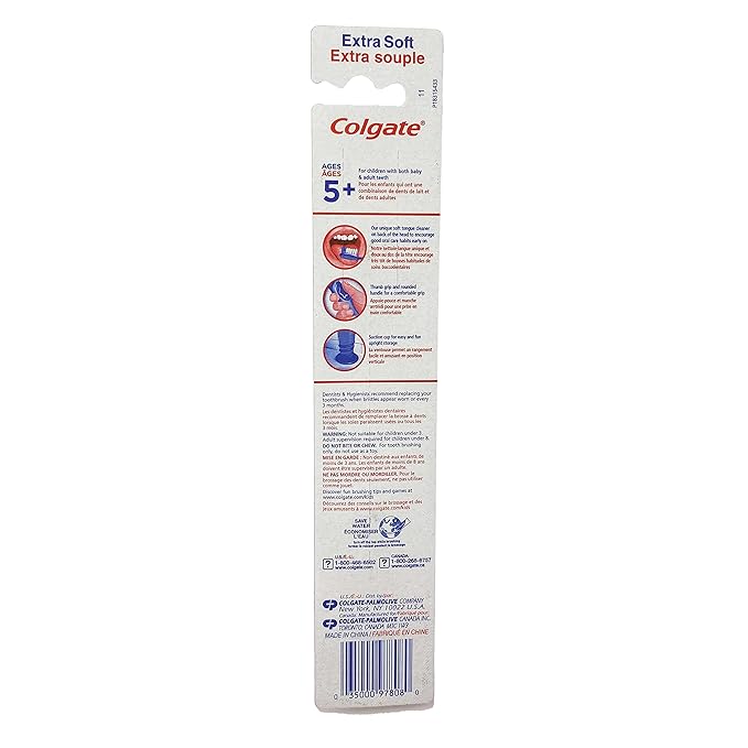 Colgate Kids Unicorn Toothbrush, Extra Soft for Children 5+ Years Old - Pack of 6