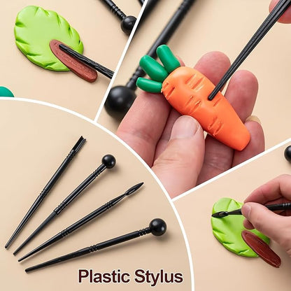 Y9A5N0K3O 27pcs Clay Tools,Pottery Kit,Practical Polymer Clay Sculpting Tools Kit,Air Dry Clay Set for Kids and Adults,Pottery Craft,Dotting,Carving, Drawing,Molding,Modeling,Shaping