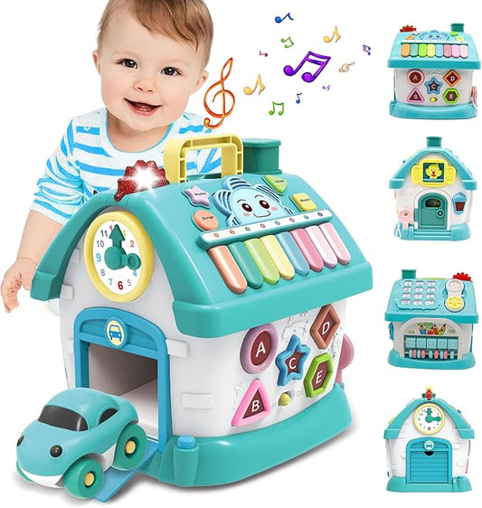 Ming You Toys for 1 Year Old Boys Gifts, 8 in 1 Functional Musical House Educational Baby Toys 12-18 Months Montessori Toy for One Year Old Boy Birthday Gifts