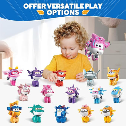 Super Wings Transformer Toys, 2 in Dizzy Robot Transformer Action Figures, 2-in-1 Mode Robot Transformer Toys for Boys Girls 4-6 6-8, Fun Plane Toys for Boys Toddlers Kids Age 3 4 5 6 7 8