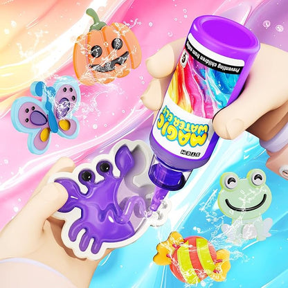 Magic Water Toy Elf Kit, Water Fairy Water Gel Kit with 12 Magic Gels, 12 Shape Molds, Fun Summer Toys Gifts Kids Birthday Party Favors, DIY STEM Aqua Kits Boys Girls Toys for Age 3+(12 Colors)