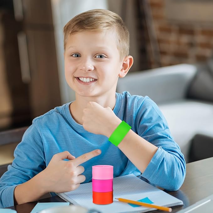 ibasenice 36pcs Rainbow Silicone Slap Bracelets, Soft and Safe Blank Silicone Slap Bracelet for Adults and Teens