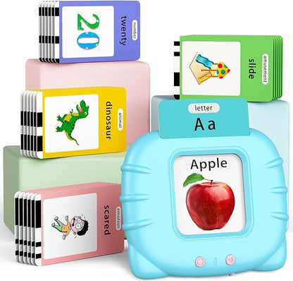 520 ABC Sight Words Talking Flash Cards with Number/Shapes/Letters/Colors, Etc, Preschool-Learning-Activities, Toddler Learning Toys for 1-6 Year Old Boys and Girls, Easter/Birthday Gift, Blue