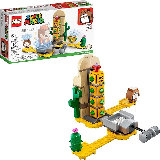 LEGO Super Mario Desert Pokey Expansion Set 71363 Building Kit; Toy for Creative Kids to Combine with The Super Mario Adventures with Mario Starter Course (71360) Playset (180 Pieces)