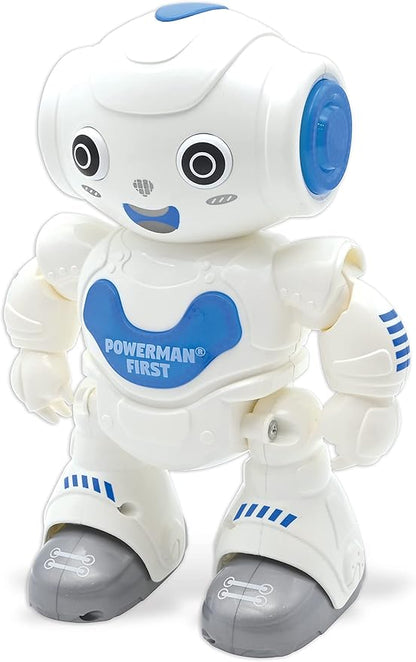 LEXIBOOK ROB16 Powerman, First Smart Interactive Learning Robot Toy for Kids Dancing Plays Music Boy Girl, White/Blue