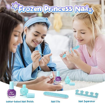 Golray Frozen Toys for Girl Gift Kids Makeup Kit & Elsa Princess Dress Up Set, Purse & Cape & Real Make up & Nail Polish & Wand, Birthday Gift Toys for Little Girls Toddlers Age 3 4 5 6 7 8 Year Old