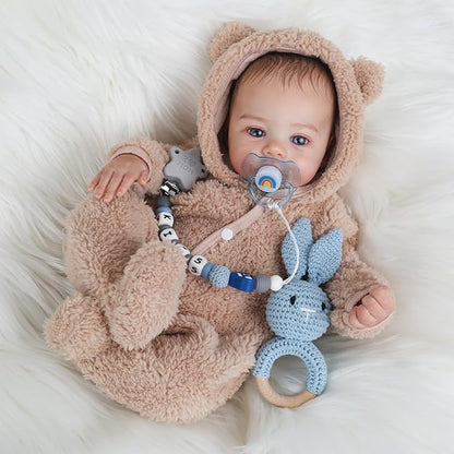 Reborn Baby Dolls - 18 Inch Realistic Baby Doll Lifelike Full Baby Boy Real Life Baby Doll with Soft Vinyl Body can Swimming with Accessories Gifts for Kids 3+