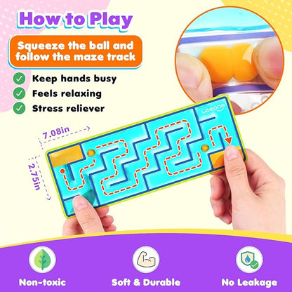 12-Pack Sensory Maze Fidget Toys for Kids & Adults: Quiet Squishy Calming Tools for Autism Children - Stress Fidgets for Travel & Office - Classroom Must Haves & Treasure Rewards Party Favors,Easter