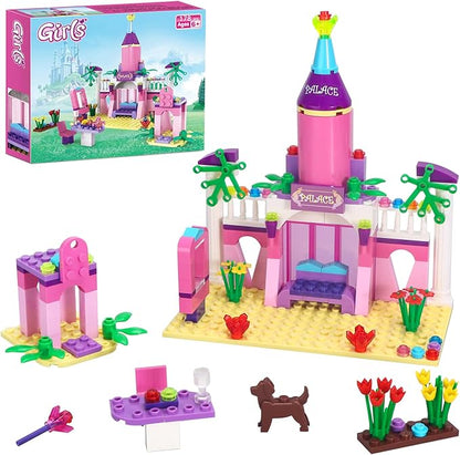 BRICK STORY Girls Princess Palace Building Blocks Toys 178 Pieces Pink Fairy Castle Building Set Girls Friends Construction Toy Playset Great Small Gift for Kids Age 6 7 8 9 10 and up