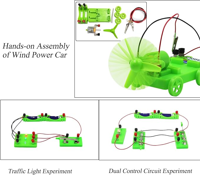 Physics Science Lab Electricity and Magnetism Experiment Kit,Electromagnetism Experiment Basic Electricity Discovery Circuit Kit for Kids Junior Senior High School Students