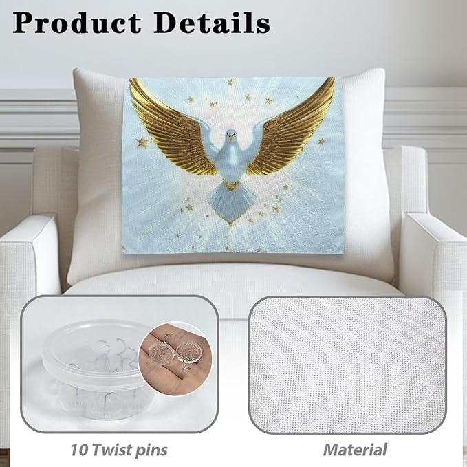 Dove Head Rest Cover for Recliner Easy to Install Headrest Slipcovers Covers Pet Scratch Resistant Peace Couch Headrest Covers for Sofa 1 Pack