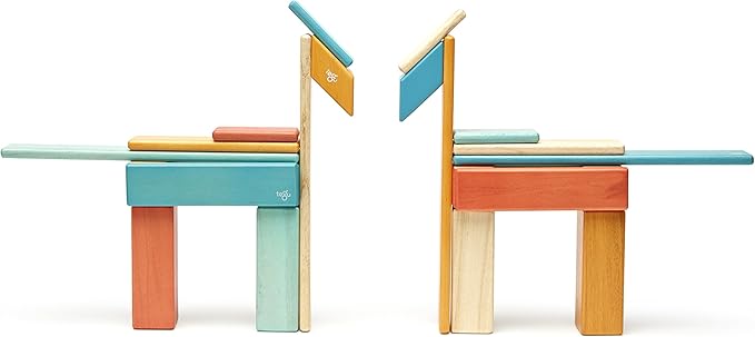 24 Piece Tegu Magnetic Wooden Block Set, Sunset, 1-99 years old