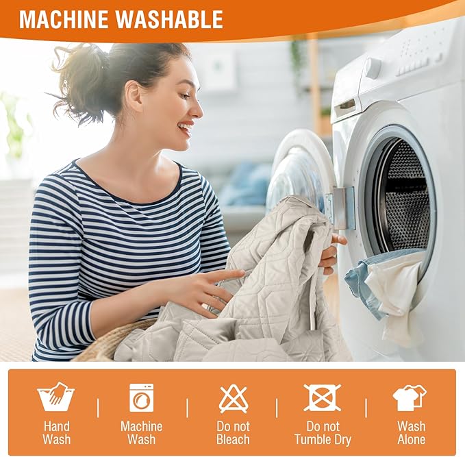 VANSOFY 100% Waterproof Recliner Chair Covers, Recliner Cover Non-Slip Dog Chair Cover Furniture Protector Washable Slipcover with Pocket, Elastic Straps for Pets, Dogs(Beige, 30")