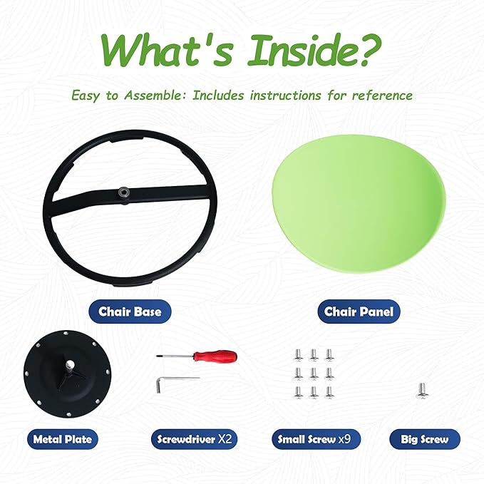 Kids Sensory Swivel Chair - Round Spinning Chair Seat for Balance, Coordination - Sensory Therapy Stool for Kids with Autism & ADHD - Active Indoor Play Chair for Home & Classroom (Green)