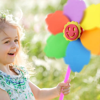 5 Pcs Sticky Mosaic Painting and Coloring Windmill Art Kits for Kids, DIY Mosaic Art Crafts Early Learning Games Handmade Art Kit for Preschool Toddlers Boys and Girls 1 2 3 4 5 6 Years Old