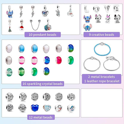 Manaror Charm Bracelet Making Kit,Jewelry Making Supplies Beads,Valentines Easter Crafts Gifts Set for Girls Kids Teens
