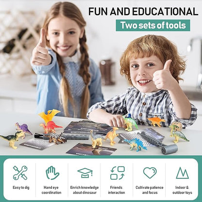 Jumbo Dino Egg Dig Kit, Dinosaur Toys for Kids 5-7 8-12 with 12 Dinosaurs, Dinosaur Toys for 5 6 7 8 Year Old Boy Birthday Gift, Dinosaur Eggs Excavation Gifts for 5 6 7 Year Old Boy Girl