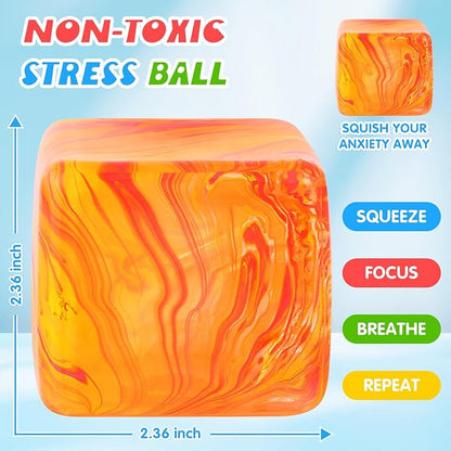 Fidget Toys Squishy Stress Cube, Stress Balls for Kids Adults Squishies Stress Relief, Ice Squishy Cube Sugar Balls, Sensory Toys for Kids with Autism, Fidgets for Classroom Prize Toys (Green)