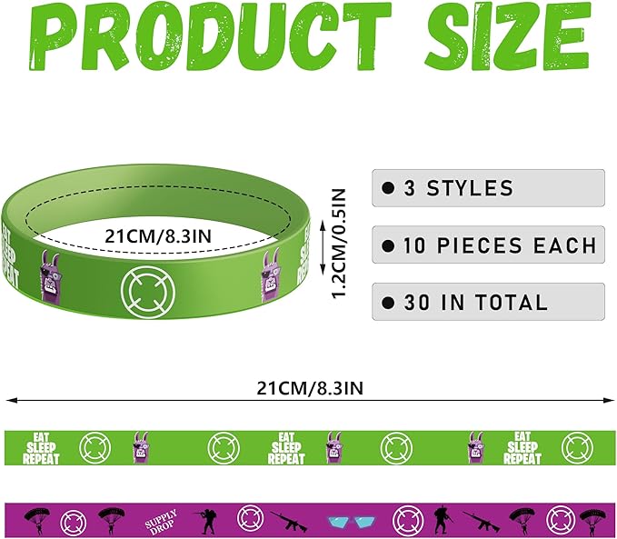 Video Games Bracelets Silicone Wristband 30Pcs Llama Theme Party Decorations Supplies for Video Games Llama Gamer Birthday Party Favors