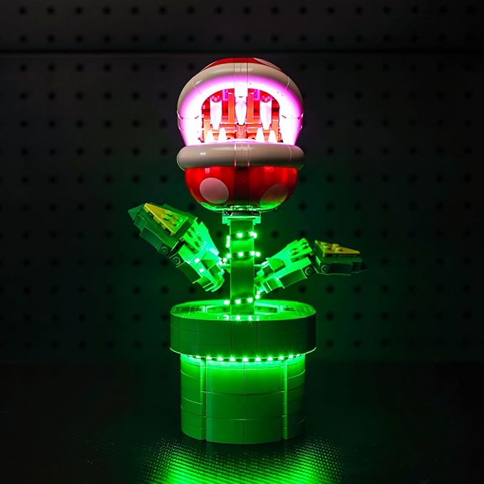 LED Light Kit Compatible with Lego Piranha Plant 71426 Set DIY Creative Lighting Set Accessories Compatible with Lego Mario Piranha 71426 Building Set (Lights Only, No Models)