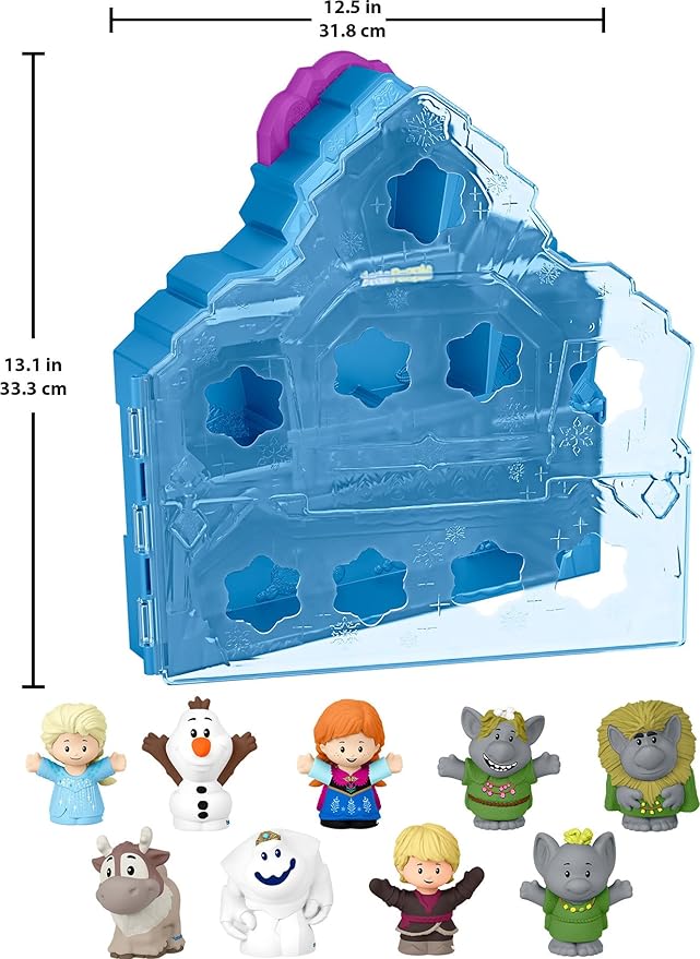 Fisher-Price Little People Toddler Toy Disney Frozen Carry Along Castle Case Playset with Figures for Pretend Play Kids Ages 18+ Months