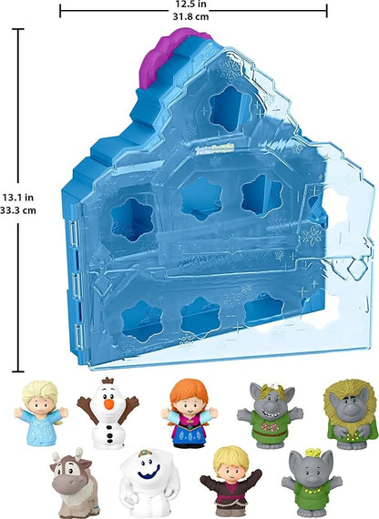 Fisher-Price Little People Toddler Toy Disney Frozen Carry Along Castle Case Playset with Figures for Pretend Play Kids Ages 18+ Months