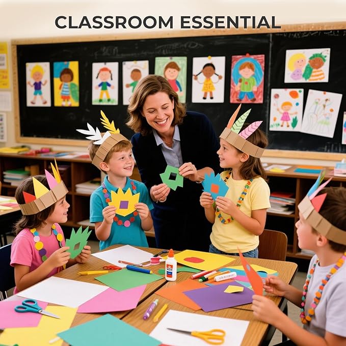 3 otters 235Sheets 8.27" x 11.7" Construction Paper Assorted Colors, 12 Colored Cardstock Printer Paper, for Printing, DIY Crafts, Party Decorations, Teacher Kids Classroom Must Have, 40 lb/150 GSM