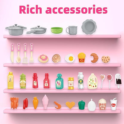 Play Kitchen for Girls & Boys - Realistic Toy Kitchen Set with Lights, Sounds, & Water Circulation for Ages 3-8