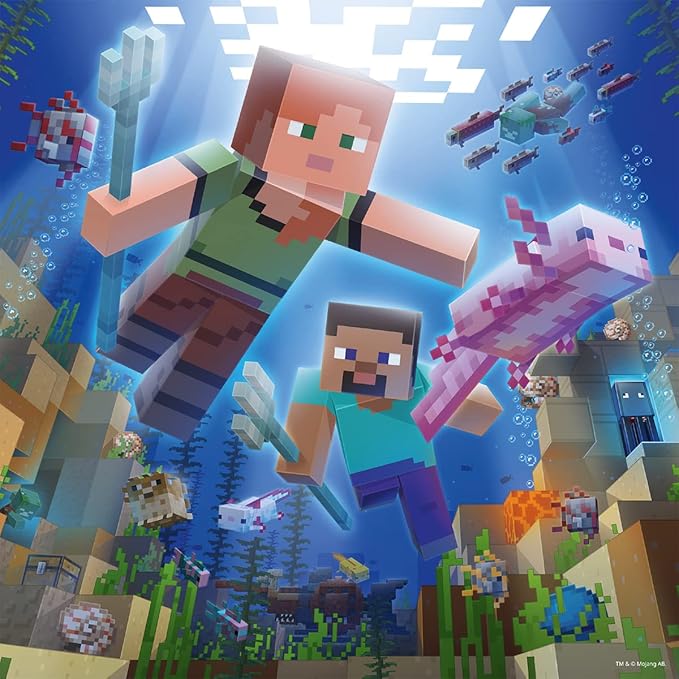 Ravensburger Minecraft Biomes - 3 x 49 Piece Jigsaw Puzzle Set for Kids | Unique Puzzling Experience | Perfect Interlocking Fit | Ideal Educational Toy for Ages 4-8