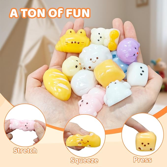 20pc Taba Squishy Toys Kit,Fidget Toys for Kids 8-12 and Adults,Taba Squishies with Keychain,Mini Squishy Stress Relief for Easter Basket Stuffers Party Favors(Random)