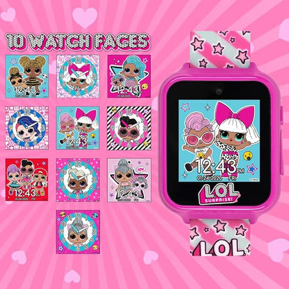 LOL Surprise Kids Interactive Smart Watch with Camera, Games, Voice Recorder, Step Counter, 10 Fun Watch Faces, Alarm, Timer, and Calculator - Ideal Tech Toy for Kids