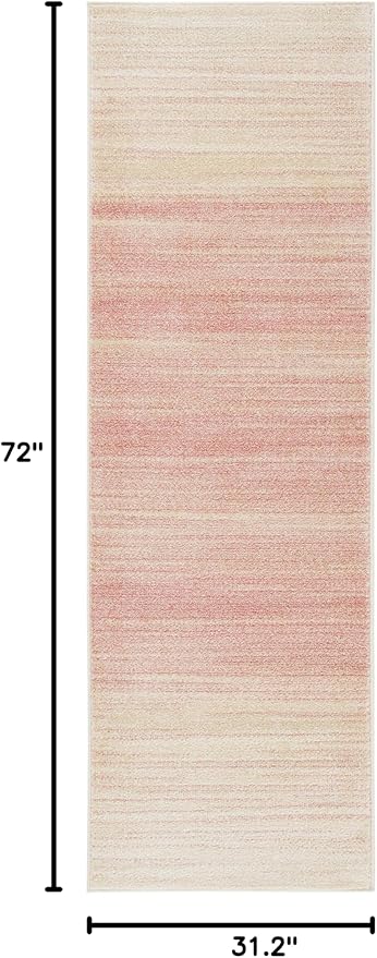 SAFAVIEH Adirondack Collection Runner Rug - 2'6" x 6', Pink & Ivory, Modern Ombre Design, Non-Shedding & Easy Care, Ideal for High Traffic Areas in Living Room, Bedroom (ADR142U)