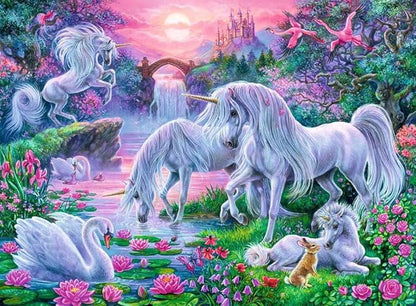 Ravensburger Unicorns in Sunset Glow - 150 Piece Jigsaw Puzzle for Kids | Unique Piece Design | Enhances Creativity | Perfect for Family Bonding | Fun and Educational Toy
