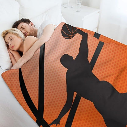 Basketball Throw Blanket - Soft Flannel Sports Basketball Blankets for Kids Girls Boys Basketball Lovers - Warm Basketball Throw Blankets for All Season Lap, Chair, Sofa - 50"x40"